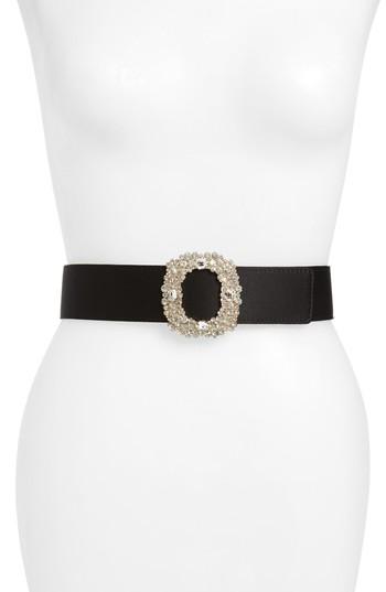 Women's Kate Spade New York Crystal Pull-through Belt - Black
