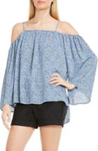 Women's Vince Camuto Print Cold Shoulder Blouse, Size - Blue