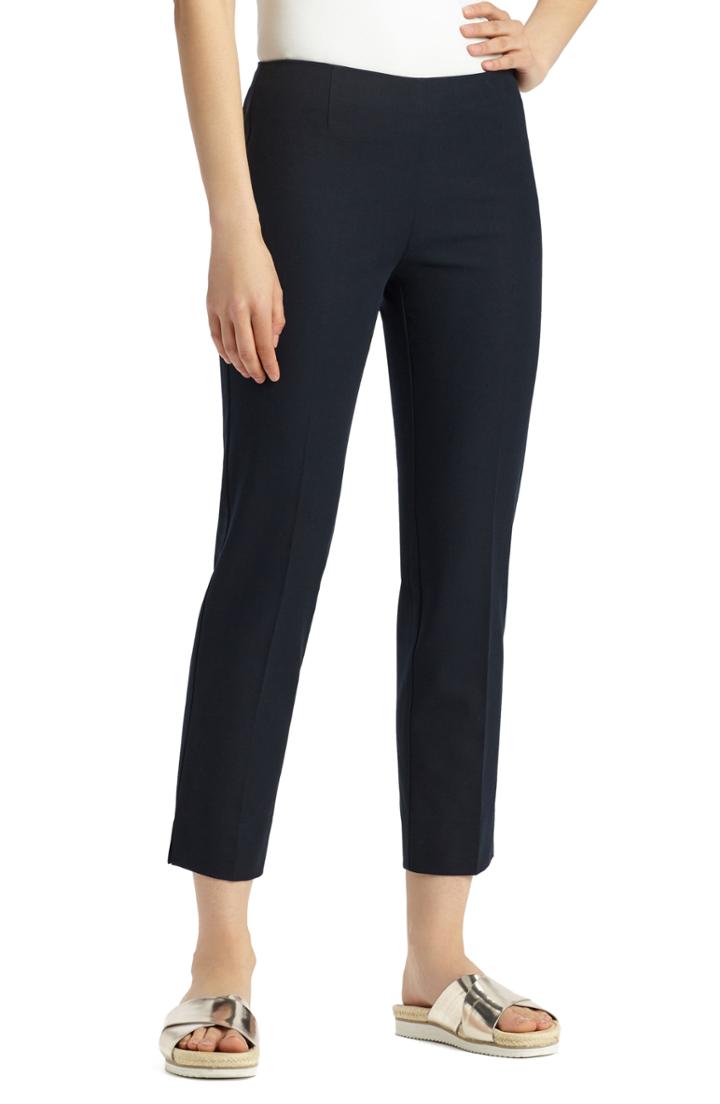 Women's Lafayette 148 New York Lexington Stretch Cotton Crop Pants (similar To 14w) - Blue