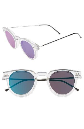 Women's Spitfire Sharper Edge 52mm Round Sunglasses - Clear/ Clear/ Green Mirror