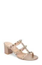 Women's Valentino Garavani Rockstud Slide Sandal Us / 37eu - Metallic