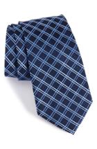 Men's Nordstrom Men's Shop Grid Silk Tie, Size - Blue