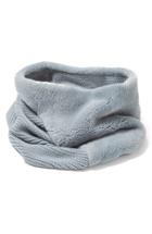 Women's Lafayette 148 New York Genuine Rabbit Fur Trim Tube Scarf, Size - Grey