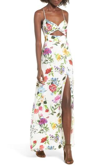 Women's Afrm Marie Twisted Knot Front Maxi Dress - White