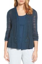 Women's Nic+zoe Cinched Waist Cardigan - Blue