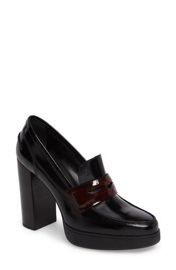 Women's Tod's Penny Platform Pump .5us / 38.5eu - Black