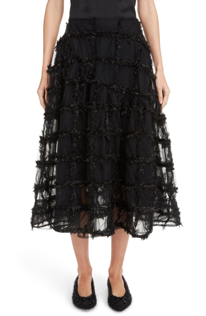 Women's Simone Rocha Tinsel Check Tulle Skirt