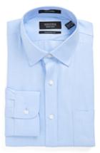 Men's Nordstrom Men's Shop Traditional Fit Solid Dress Shirt - 34/35 - Blue