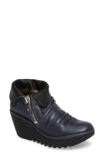 Women's Fly London Yoxi Wedge Bootie Us / 35eu - Blue
