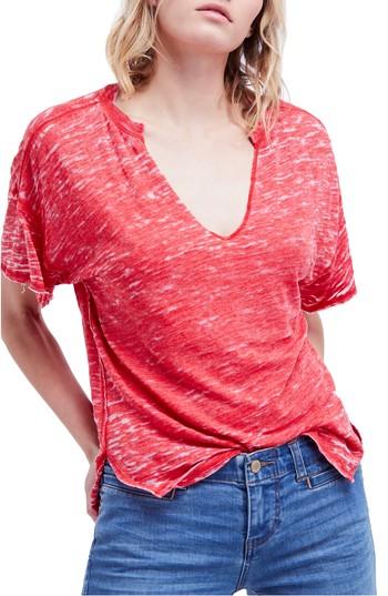 Women's Free People Maddie Burnout Tee - Red