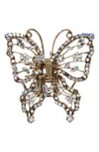 Tasha Crystal Embellished Butterfly Jaw Clip, Size - Metallic
