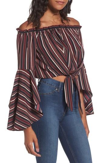 Women's Band Of Gypsies Stripe Off The Shoulder Crop Top