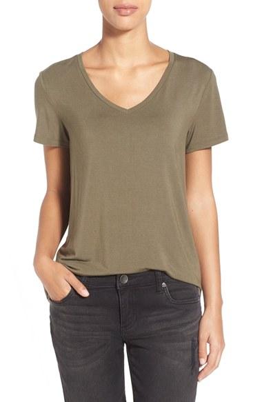 Women's Halogen Modal Jersey V-neck Tee - Green