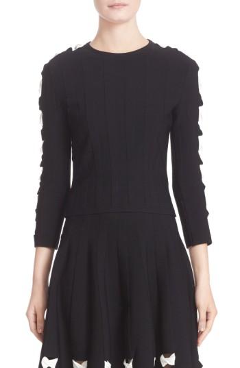 Women's Alexander Mcqueen Twisted Cutout Knit Top - Black