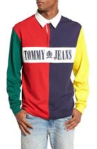 Men's Tommy Hilfiger 90s Colorblock Rugby Shirt - Red