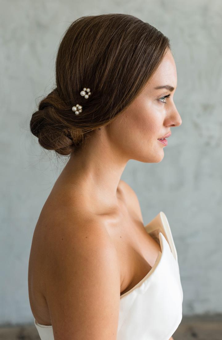 Brides & Hairpins Giada Set Of 2 Hair Pins, Size - Metallic