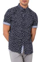 Men's 7 Diamonds Soldier Of Love Trim Fit Short Sleeve Sport Shirt - Blue