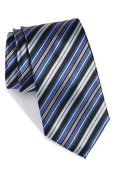 Men's Nordstrom Men's Shop Stripe Silk Tie, Size - Blue