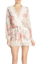 Women's Fraiche By J Floral Print Blouson Romper