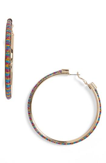 Women's Bp. Rainbow Stripe Hoop Earrings