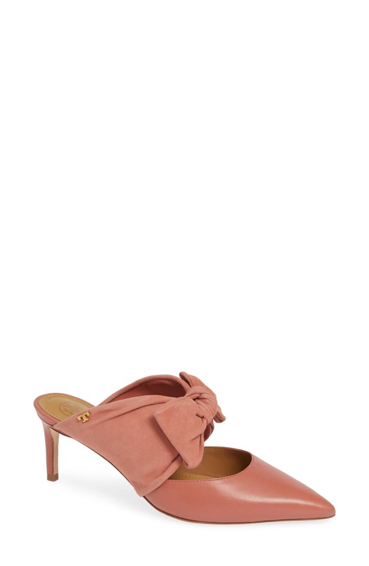 Women's Tory Burch Eleanor Bow Mule .5 M - Pink