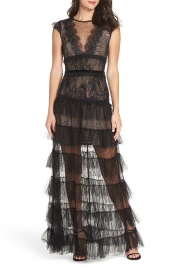 Women's Bronx And Banco Lolita Lace A-line Gown Us / 6 Au - Black