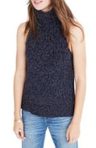 Women's Madewell Marled Sleeveless Turtleneck Sweater, Size - Blue
