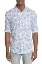 Men's John Varvatos Slim Fit Floral Print Shirt - Blue/green