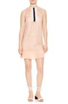 Women's Sandro Lace Accordion Pleat Trim Dress Us / 36 Fr - Pink