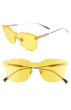 Women's Christian Dior Quake2 135mm Rimless Shield Sunglasses - Yellow
