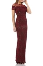 Women's Js Collections Sequin Lace Gown - Red