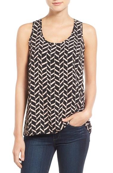 Women's Halogen Scoop Neck Woven Tank - Black