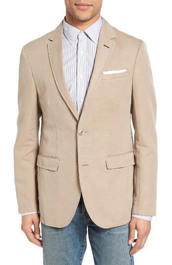 Men's Sand Trim Fit Cotton & Linen Blazer