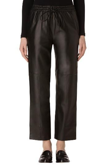 Women's J Brand Amari Crop Leather Pants - Black
