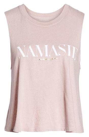 Women's Spiritual Gangster Namaste Cotton Blend Crop Tank Top