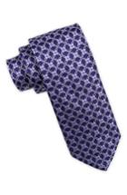 Men's Ike Behar Geometric Silk Tie, Size - Purple