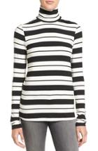 Women's Amour Vert 'flannery' Stripe Stretch Jersey Turtleneck
