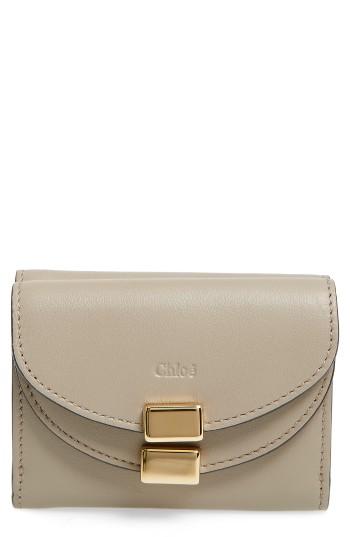 Women's Chloe Mini Georgia Calfskin Trifold Wallet - Grey