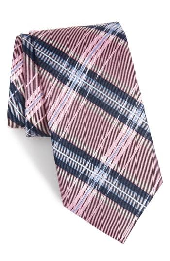 Men's Nordstrom Men's Shop Classic Plaid Silk Tie, Size - Pink