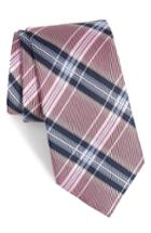 Men's Nordstrom Men's Shop Classic Plaid Silk Tie, Size - Pink