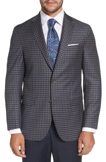 Men's David Donahue Arnold Classic Fit Check Wool Sport Coat S - Grey