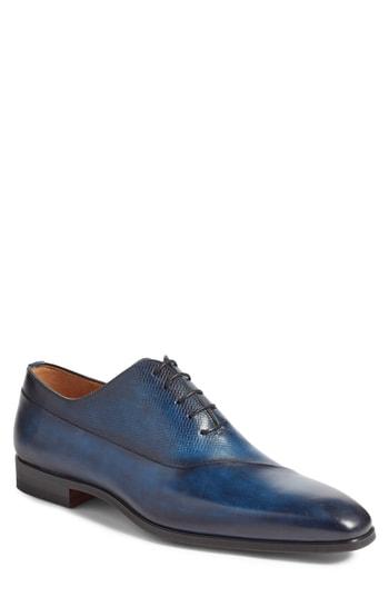 Men's Magnanni Cristiano Asymmetrical Whole Cut Shoe .5 M - Blue