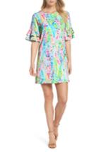 Women's Lilly Pulitzer Lula Ruffle Sleeve Dress, Size - Blue