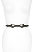 Women's Accessory Collective Double Buckle Skinny Faux Leather Belt