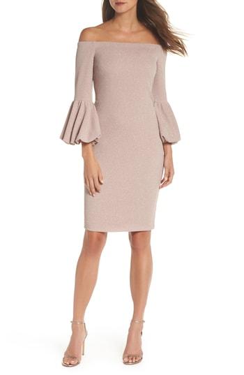 Women's Eliza J Off The Shoulder Body-con Dress - Beige