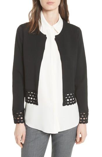 Women's Maje Marseille Cutout Trim Cardigan - Black
