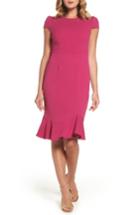 Women's Betsey Johnson Stretch Crepe Trumpet Dress - Pink