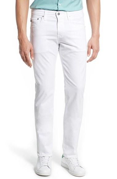 Men's Ag 'matchbox Bes' Slim Fit Pants - White