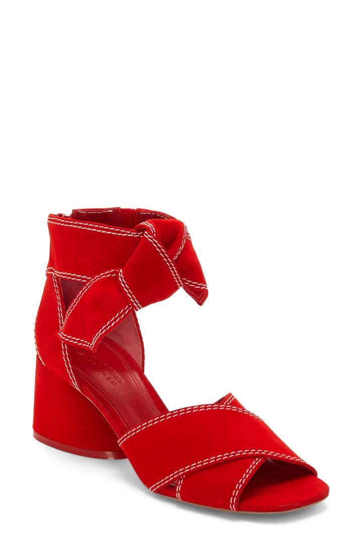 Women's Mercedes Castillo Asuki Knotted Strap Sandal .5 M - Red