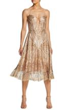 Women's Dress The Population Leona Art Deco Sequin Fit & Flare Dress, Size - Metallic